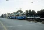 Mnchen MVV Tram 13 (P3 2006) Belgradstrasse / Scheidplatz im Juli 1992.