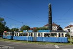 Ur-Tram 2006 am 17.06.2016 am Münchner Karolinenplatz. Montag bis Freitag werden die alten Wagen noch auf der Linie 28 eingesetzt. 