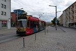 Combino 201 Verkehrsbetriebe Nordhausen die Rautenstraße abwärts Richtung Bahnhof 14.05.2016