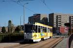 Plauen - PSB/Linie 1 - Tw 216 (ČKD Praha Smichov, Bauj. 1983) erreicht am 25.05.2011 die Hst. Oberer Bahnhof/Pausaer Str.