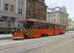 Winterdienst bei der Plauener Straßenbahn am 29.12.14 zu sehen in der Pausaer Straße.