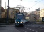 Tram 96 nach Potsdam Bornstedter Feld Viereckremise bei der Einfahrt Potsdam Hbf am 28.11.2007