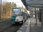 Potsdam: Straenbahnlinie 91 nach Bahnhof Pirschheide am Bahnhof Rehbrcke.
