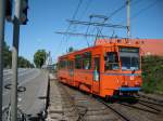 Der neue Arbeitstriebwagen der Bauart TATRA beim Einrcken in den Strbf Hamburger Strae  04.06.2010