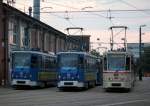 Am Morgen des 27.07.2014 waren die Tatra T6+NF-Beiwagen waren auf dem Gelnde der Rostocker Straenbahn AG abgestellt. 