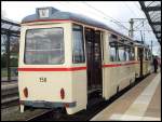 Beiwagen NR. 156 aus dem Jahr 1956 der RSAG in Rostock am 13.04.2013