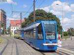 Tatra Straßenbahn mit Beiwagen mit der NR. 759 der RSAG in Rostock am 01.08.2015