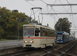 Tatra T6A2(704)und 6N1 Wagen 665 in Höhe Haltestelle Rostock-Kunsthalle.16.10.2016 