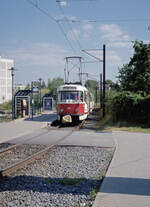 Schwerin NVS SL 2 (Tatra T3D 281) Lankow Siedlung am 12. Juli 1994. - Scan eines Farbnegativs. Film: Scotch 200. Kamera: Minolta XG-1.