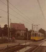 Die Filderbahn zu Schmalspurzeiten. Das dritte Gleis diente damals nur dem Gterverkehr. Nach einem kurzzeitigen Rckbau des dritten Gleises wurde es dann fr den Stadtbahnbetrieb wieder endgltig verlegt...