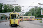 Stuttgart SSB SL 15 (Maschinenfabrik Esslingen-GT4 Typ 31.2 418 + 432) Ruhbank am 28. Juli 2006. - Scan eines Farbnegativs. Film: Kodak FB 200-6. Kamera: Leica C2.