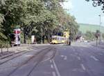 Stuttgart SSB SL 4 (Maschinenfabrik Esslingen-GT4 (Typ 31.6) 737) Untertürkheim, Benzstraße am 8. Juli 1979. - Straßenname laut Generalstadtplan Stuttgart, 10. Auflage, Mairs Geographischer Verlag, Stuttgart o.J. - Scan eines Farbnegativs. Film: Kodak Kodacolor II. Kamera: Minolta SRT-101.