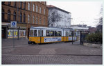 Eine ex Stuttgarter Straßenbahn steht hier am 24.11.1996 als Tram 75 am Bahnhof Nordhausen.
