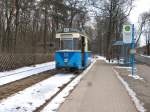 Triebwagen 29 an der Endstelle Bahnhof Rahnsdorf, Winter 2006