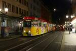 WVV Straßenbahn Würzburg LHB GT-E Wagen 201 am 27.12.23 in Würzburg