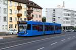 Auf dem Weg zur Endstation Hessenschanze wartet  KVG-Triebwagen 462 am 10.09.2018  Am Stern  bis die Bahn davor die Haltestelle verläßt