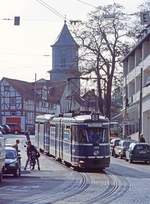 TW 365 in Kassel-Kirchditmold, von der Hessenschanze kommend (August 1997).