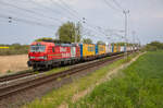 DB Cargo 193 342  Unlock the dock  am 14.04.2023 mit einem KLV von Rsotock Seehafen nach Verona, in Sildemow.
