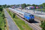 218 058 verlässt mit einem IC Niebüll in Richtung Husum.

Niebüll 05.06.2023