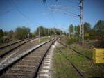 Zwischen den Ausfahrsignale und dem Einfahrsignal  A  in Lancken,in Richtung Sagard,befindet sich der Abzweig zum bergabebahnhof Klementelvitz.