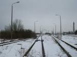 Der Bahnhof Ladebow (bei Greifswald)am 17.Februar 2013.