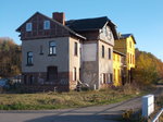 Bahnhofsgebäude von Laage(Strecke Rostock-Berlin)am 30.Oktober 2016.