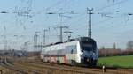 Eine S9 aus Halle nähert sich dem Endbahnhof Eilenburg.