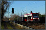 650.06 der Hanseatischen Eisenbahn rollt am 30.12.2016 in Dresden-Stetzsch auf dem Gegengleis Richtung Dresden.