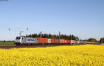 386 019-4 mit einem Containerzug bei Woltorf 6.5.16