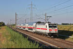 Nachschuss auf 146 559-0 an einem warmen Frühsommerabend bei Braschwitz.

🧰 DB Fernverkehr
🚝 IC 2446 (Linie 55) Dresden Hbf–Hannover Hbf
🚩 Bahnstrecke Magdeburg–Leipzig (KBS 340)
🕓 17.6.2021 | 19:15 Uhr