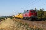 218 155-0 NESA mit einem Bauzug bei Nörten-Hardenberg am 06.07.2018
