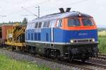 B Km 75,1 NBE RAIL 225 002-5 am 15.07.2013 13:42 mit Gleisbauzug in Richtung Hannover