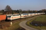 DB 146 571-5 (Bj. 2013, Bombardier) schiebt IC 2433 Emden Hbf. - Leipzig Hbf., KBS 380 Bremen - Hannover, fotografiert bei Langwedel am 09.03.2016