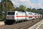 146 572 mit LPF 27968 (Hannover-Hainholz–Emden Hbf) am 27.09.2016 in Baden (Kr Verden)