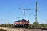 Akiem 187 501, vermietet an HSL Logistik,  Akiem - European Logistics Together - HSL  solo in Richtung Osnabrück (bei Diepholz, 27.09.18).