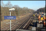 Blick auf den Bahnhof Natrup Hagen an der Rollbahn am 26.02.2019.