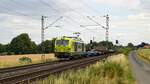 Alpha Trains Luxembourg 248 037-4, vermietet an Captrain Deutschland, mit Flachwagen in Richtung Osnabrück (Bohmte-Stirpe, 30.06.2023).