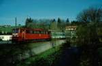 171 011 mit dem letzten Personenzug am 29.05.1999 an der Bode in Knigshtte.