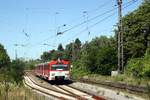 VT 2.35 und 2.37 der Ascherslebener Verkehrsgesellschaft mbH als Pendelzug zwischen den Stationen Holzwickede und Schwerte im Auftrag des ZRL auf dem Rückweg nach Holzwickede am 08.07.2018 in