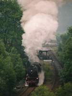 41 360 am 03.06.1986 bei der Ausfahrt aus dem Bahnhof Schalksmhle.