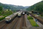 Fahrzeugtreffen in Brügge (W) am 31.05.1986. 212 308 und 2 x 624 vom Stellwerk aus fotografiert.