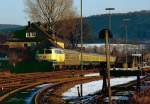 218 147 mit Schnellzug Bad Wildungen - Amsterdam am 08.03.1986.