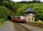 Am damals noch in Betrieb befindlichen Abzweig Grünebach entstand diese Aufnahme am 16.05.1987