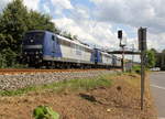 151 151-8 und 151 024-7 und 151 081-7 alle drei von RBH  kommen aus Richtung Süden mit einem Kohlenleerzug aus München-Johanneskirchen(D) nach Oberhausen-West(D) und fahren durch Bad-Honnef