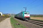 COBRA 2825 (186 217) mit gemischten Güterzug am 07.04.18 bei Niederwalluf (rechte Rheinstrecke) 