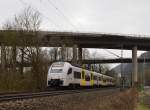 Triebwagen der MRB 460 015-8 bei Koblenz Oberwerth am Dienstag den 12.2.2013