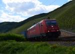 Crossrail 185 595-6 an der Bopparder Hamm gen Koblenz fahrend. 21.5.2015