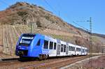 vlexx 622 401/901 als RE 17 (29655) Koblenz Hbf - Kaiserslautern Hbf am Bopparder Hamm bei Boppard am 10.03.17.