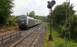 Siemens PCW7 ER20-2007 kommt mit zwei Belgischen 18er und zwei Personenwagen aus Richtung Köln und fährt durch Aachen-Eilendorf in Richtung Aachen-Hbf.