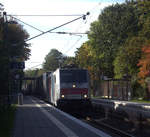 186 187-1 von Crossrail  kommt mit einem LKW-Zug aus Zeebrugge(B) nach Novara(I) und kommt aus Richtung Aachen-West,Aachen-Schanz,Aachen-Hbf,Aachen-Rothe-Erde und fährt durch Aachen-Eilendorf in Richtung Stolberg-Hbf(Rheinland)Eschweiler-Hbf,Langerwehe,Düren,Merzenich,Buir,Horrem,Kerpen-Köln-Ehrenfeld,Köln-West,Köln-Süd. Aufgenommen vom Bahnsteig 2 in Aachen-Eilendorf. 
Bei Sommerwetter am Nachmittag vom 13.10.2019.
